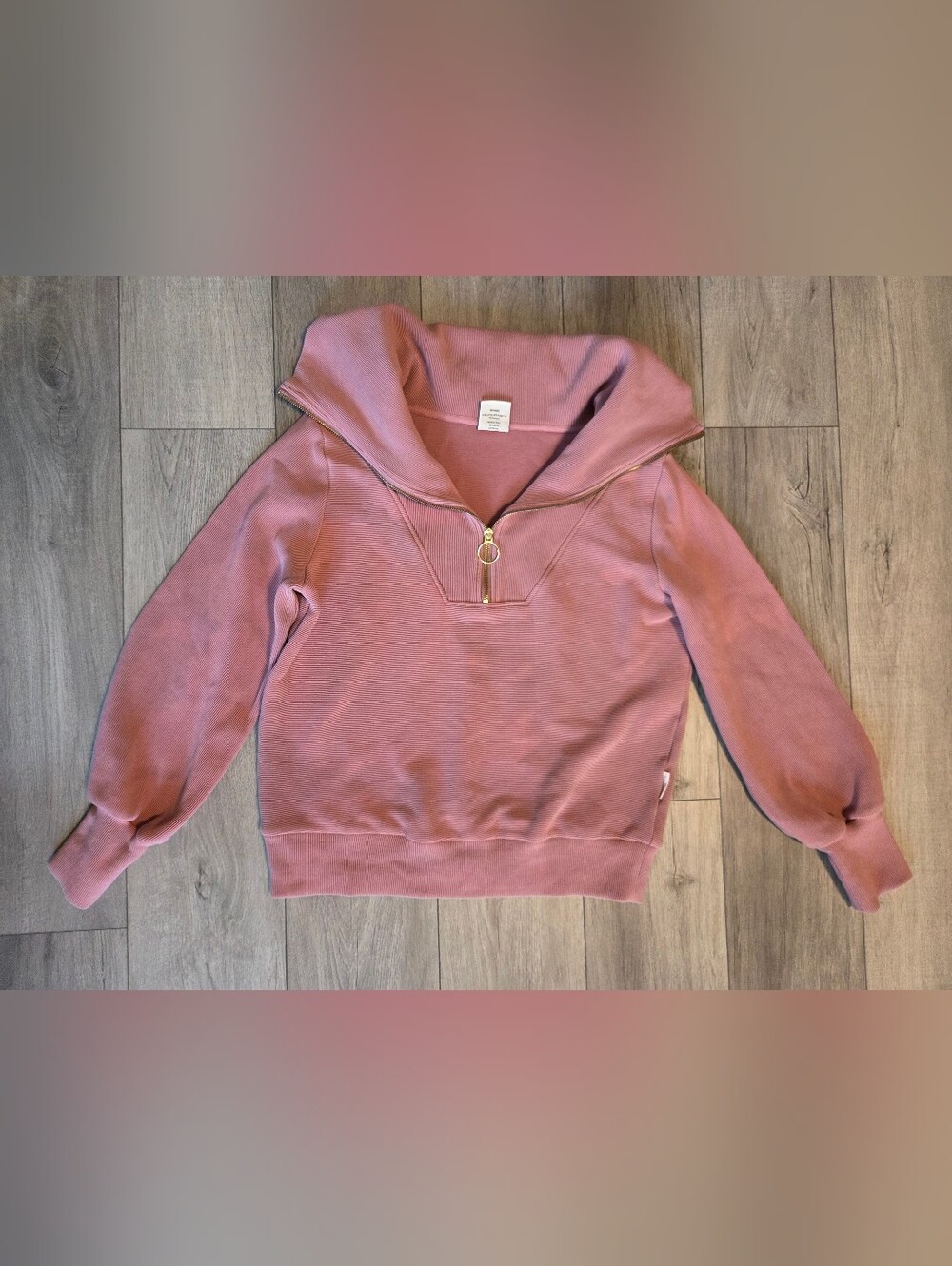 Varley Dusty Rose Half Zip Sweatshirt Medium